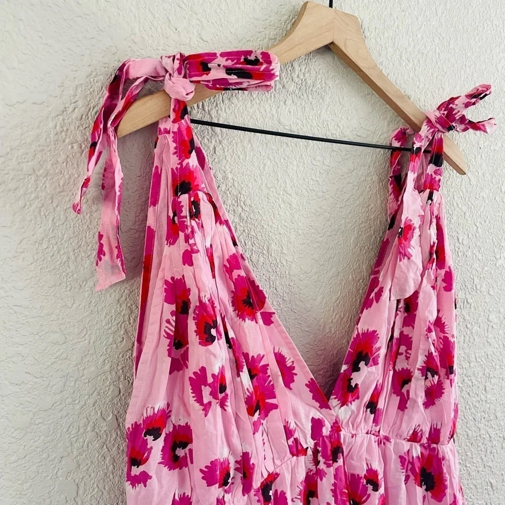 Banjanan Pink Floral Maxi Dress with Fuchsia Flowers - Picture 8 of 16
